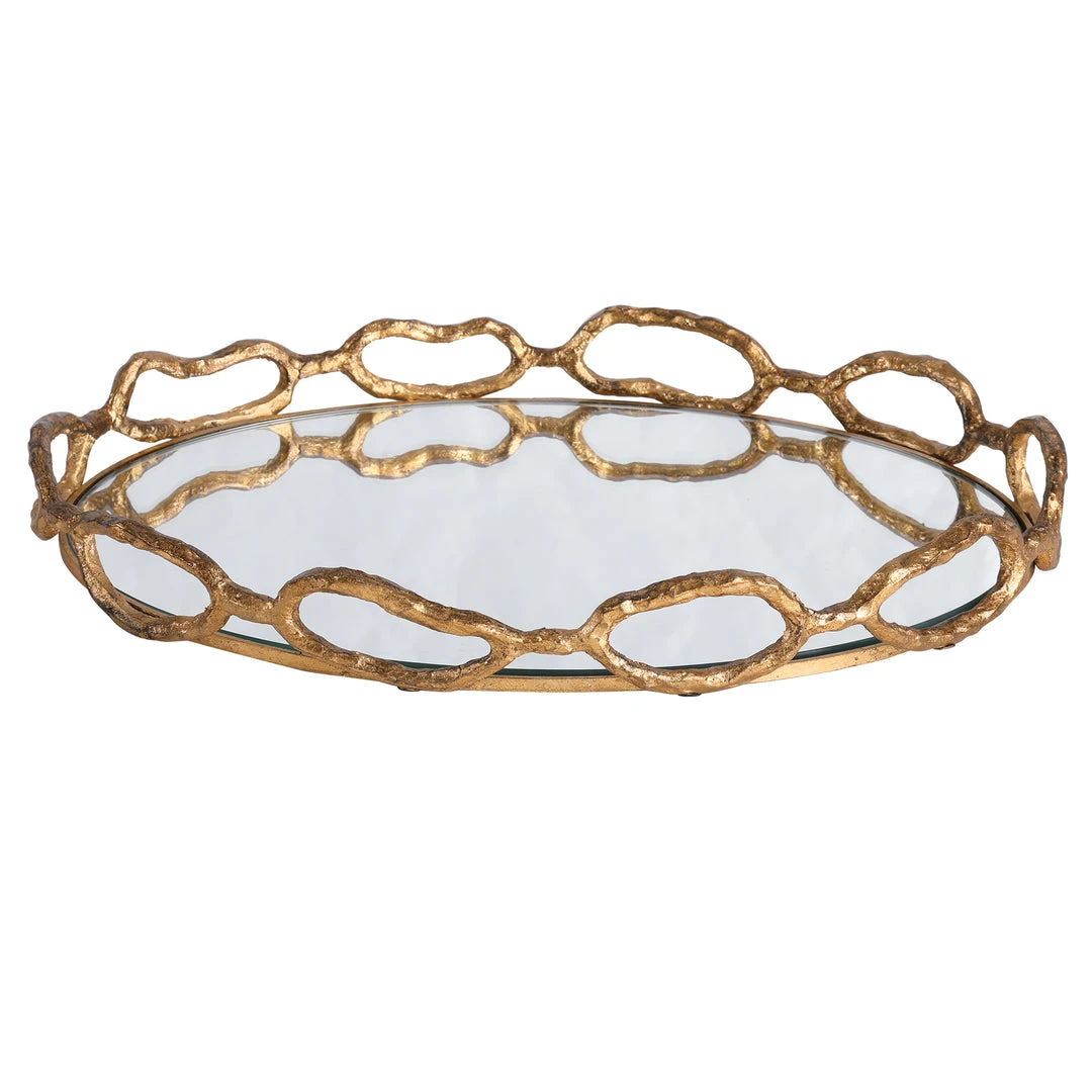 Uttermost Cable Chain Mirrored Tray 6 Uttermost Cable Chain Mirrored Tray