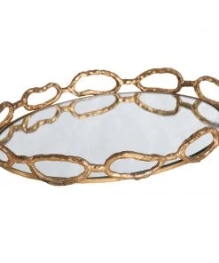 Uttermost Cable Chain Mirrored Tray