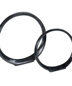 DECOR Uttermost Orbits Black Ring Sculptures, S/2