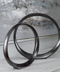 DECOR Uttermost Orbits Black Ring Sculptures, S/2