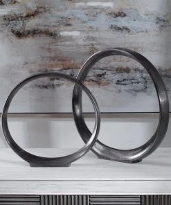 DECOR Uttermost Orbits Black Ring Sculptures, S/2