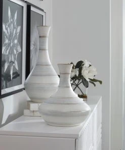 DECOR Uttermost Potter Fluted Striped Vases, S/2 7 DECOR Uttermost Potter Fluted Striped Vases, S/2