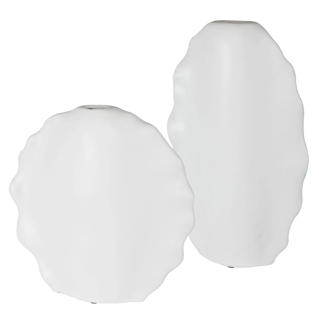 Uttermost Ruffled Feathers Modern White Vases, S/2 5 Uttermost Ruffled Feathers Modern White Vases, S/2