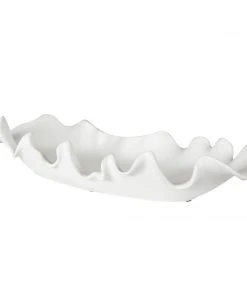 Uttermost Ruffled Feathers Modern White Bowl