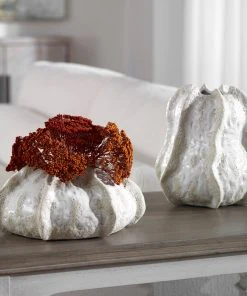 Uttermost Urchin Textured Ivory Vases, S/2 DECOR