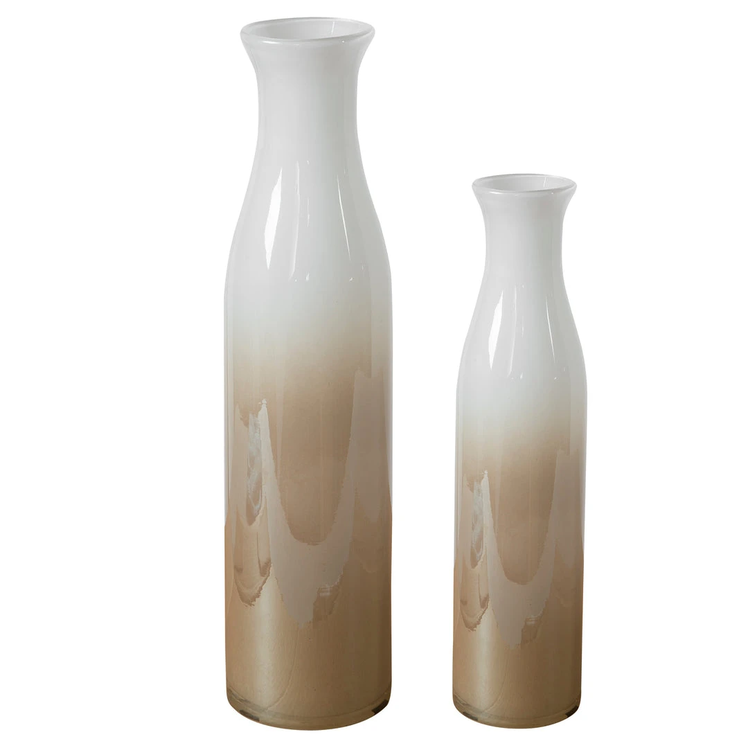 Uttermost Blur Ivory Beige Vases, S/2 3 Uttermost Blur Ivory Beige Vases, S/2