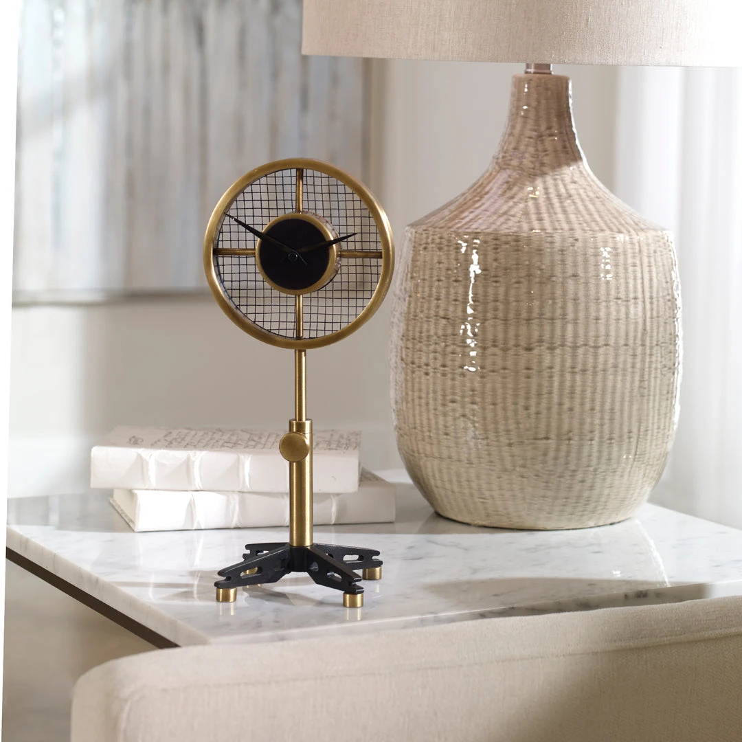 Uttermost Gio Brass Table Clock 4 Uttermost Gio Brass Table Clock