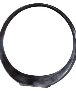 Uttermost Orbits Black Nickel Large Ring Sculpture