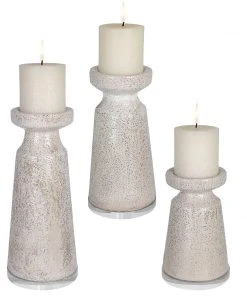Uttermost Kyan Ceramic Candleholders, S/3 Candle Holders & Hurricanes