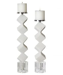 Uttermost Casen Marble Cube Candleholders, S/2 Candle Holders & Hurricanes