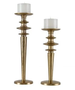 Uttermost Highclere Gold Candleholders, S/2 Candle Holders & Hurricanes