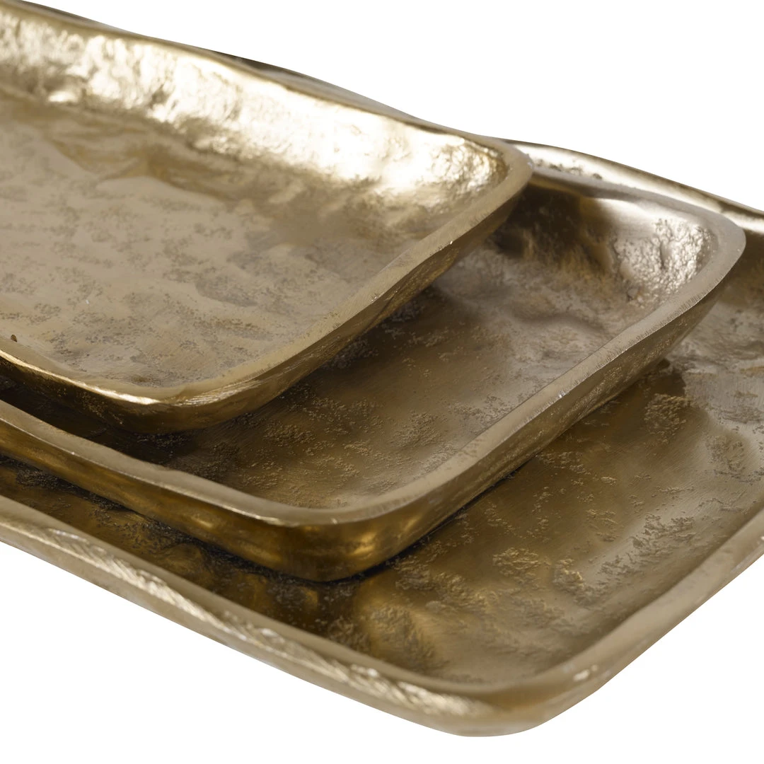 Uttermost Artisan Antique Gold Trays, S/3 5 Uttermost Artisan Antique Gold Trays, S/3
