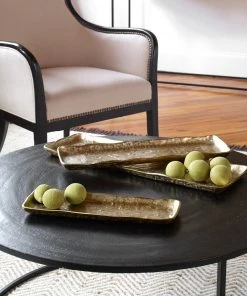 Uttermost Artisan Antique Gold Trays, S/3 6 Uttermost Artisan Antique Gold Trays, S/3