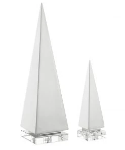Uttermost Great Pyramids Sculpture In White, S/2 DECOR
