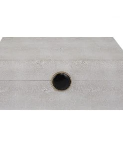 DECOR Uttermost Lalique White Shagreen Box