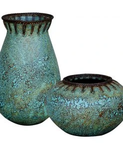DECOR Uttermost Bisbee Turquoise Vases, S/2
