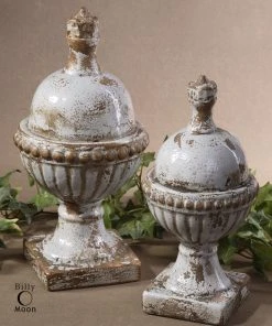 Uttermost Sini Ceramic Finials, Set/2 DECOR