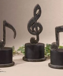 Uttermost Music Notes Metal Figurines, Set/3 DECOR