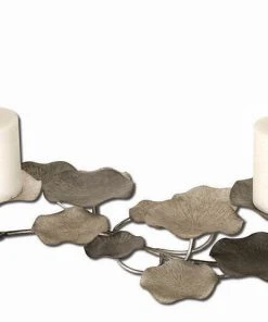Uttermost Lying Lotus Metal Candleholders