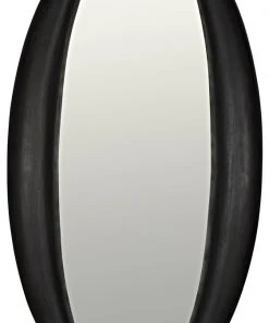 Noir Woolsey Mirror, Charcoal Black