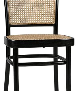 Noir Didas Chair With Caning Charcoal Black DINING ROOM