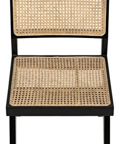 LIVING ROOM Noir Joseph Side Chair, Charcoal Black