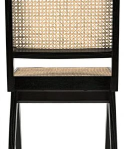 LIVING ROOM Noir Joseph Side Chair, Charcoal Black