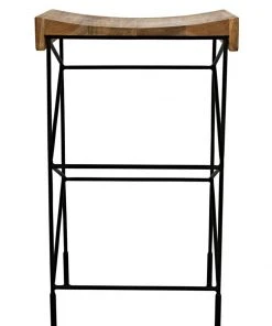 Bar & Counter Stools Noir Bridge Bar Stool, Teak Seat With Metal 14 Bar & Counter Stools Noir Bridge Bar Stool, Teak Seat With Metal
