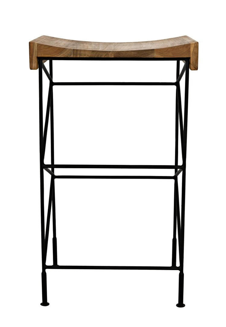 Bar & Counter Stools Noir Bridge Bar Stool, Teak Seat With Metal 5 Bar & Counter Stools Noir Bridge Bar Stool, Teak Seat With Metal