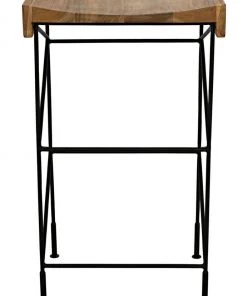 Bar & Counter Stools Noir Bridge Bar Stool, Teak Seat With Metal 15 Bar & Counter Stools Noir Bridge Bar Stool, Teak Seat With Metal