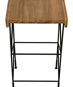 Bar & Counter Stools Noir Bridge Bar Stool, Teak Seat With Metal 16 Bar & Counter Stools Noir Bridge Bar Stool, Teak Seat With Metal
