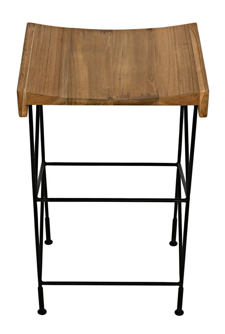 Bar & Counter Stools Noir Bridge Bar Stool, Teak Seat With Metal 7 Bar & Counter Stools Noir Bridge Bar Stool, Teak Seat With Metal