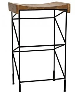 Bar & Counter Stools Noir Bridge Bar Stool, Teak Seat With Metal 17 Bar & Counter Stools Noir Bridge Bar Stool, Teak Seat With Metal