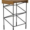 Bar & Counter Stools Noir Bridge Counter Stool, Teak Seat With Metal 2 Bar & Counter Stools Noir Bridge Counter Stool, Teak Seat With Metal