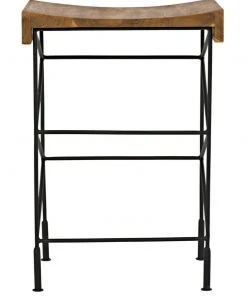 Bar & Counter Stools Noir Bridge Counter Stool, Teak Seat With Metal