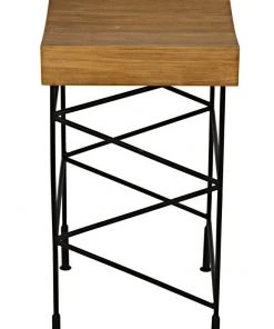 Bar & Counter Stools Noir Bridge Counter Stool, Teak Seat With Metal