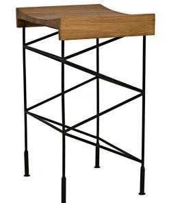 Bar & Counter Stools Noir Bridge Counter Stool, Teak Seat With Metal