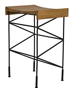 Bar & Counter Stools Noir Bridge Counter Stool, Teak Seat With Metal