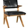 Noir Dolores Chair, Teak With Leather
