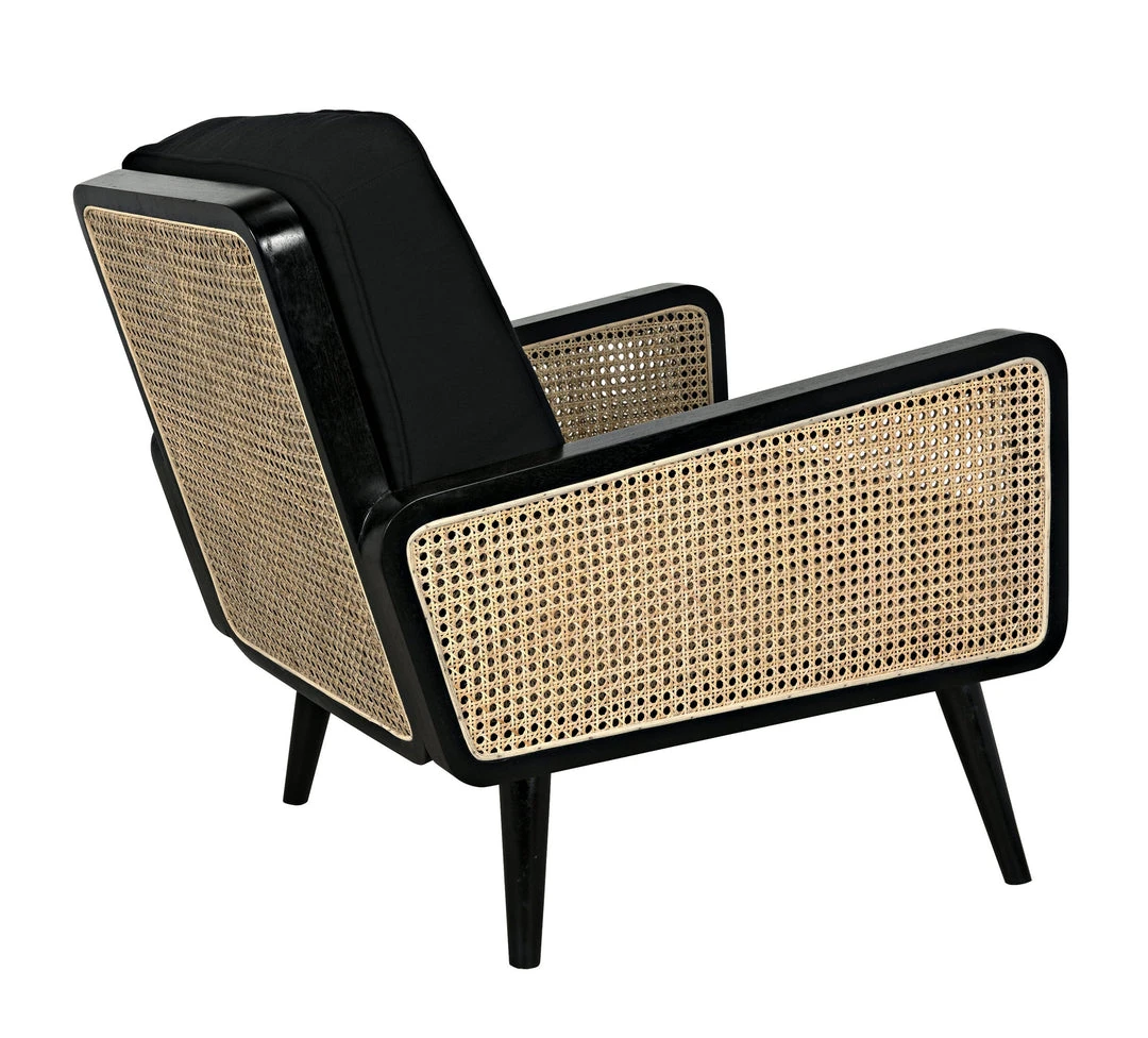 LIVING ROOM Noir Edward Chair, Charcoal Black With Caning 13 LIVING ROOM Noir Edward Chair, Charcoal Black With Caning