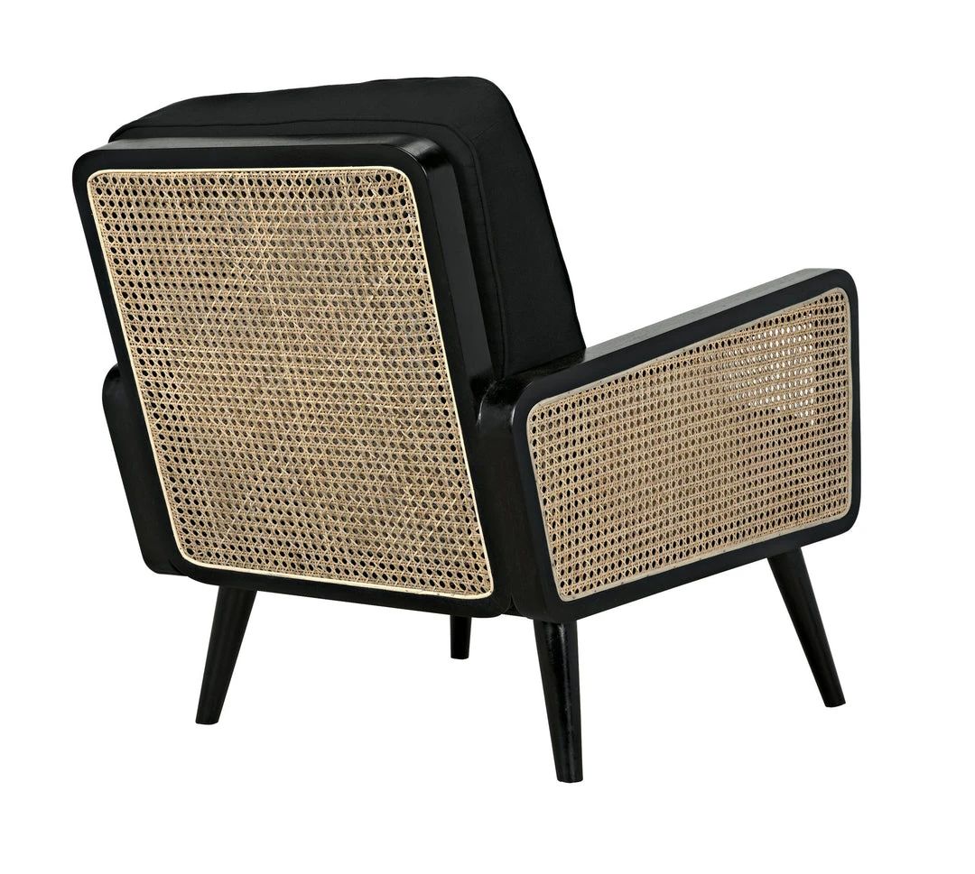 LIVING ROOM Noir Edward Chair, Charcoal Black With Caning 14 LIVING ROOM Noir Edward Chair, Charcoal Black With Caning