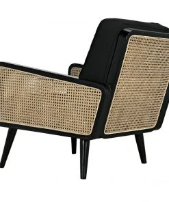LIVING ROOM Noir Edward Chair, Charcoal Black With Caning 29 LIVING ROOM Noir Edward Chair, Charcoal Black With Caning