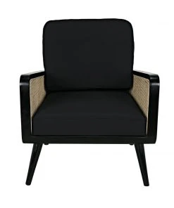 LIVING ROOM Noir Edward Chair, Charcoal Black With Caning 20 LIVING ROOM Noir Edward Chair, Charcoal Black With Caning