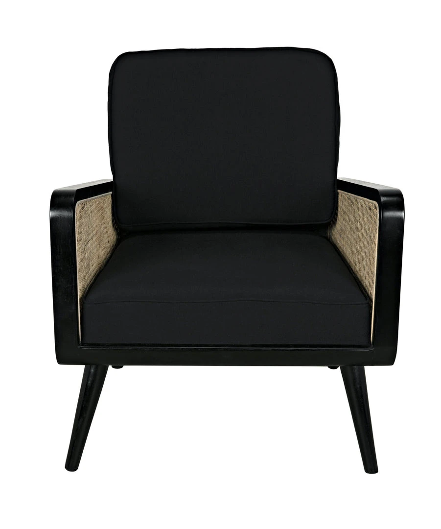 LIVING ROOM Noir Edward Chair, Charcoal Black With Caning 7 LIVING ROOM Noir Edward Chair, Charcoal Black With Caning