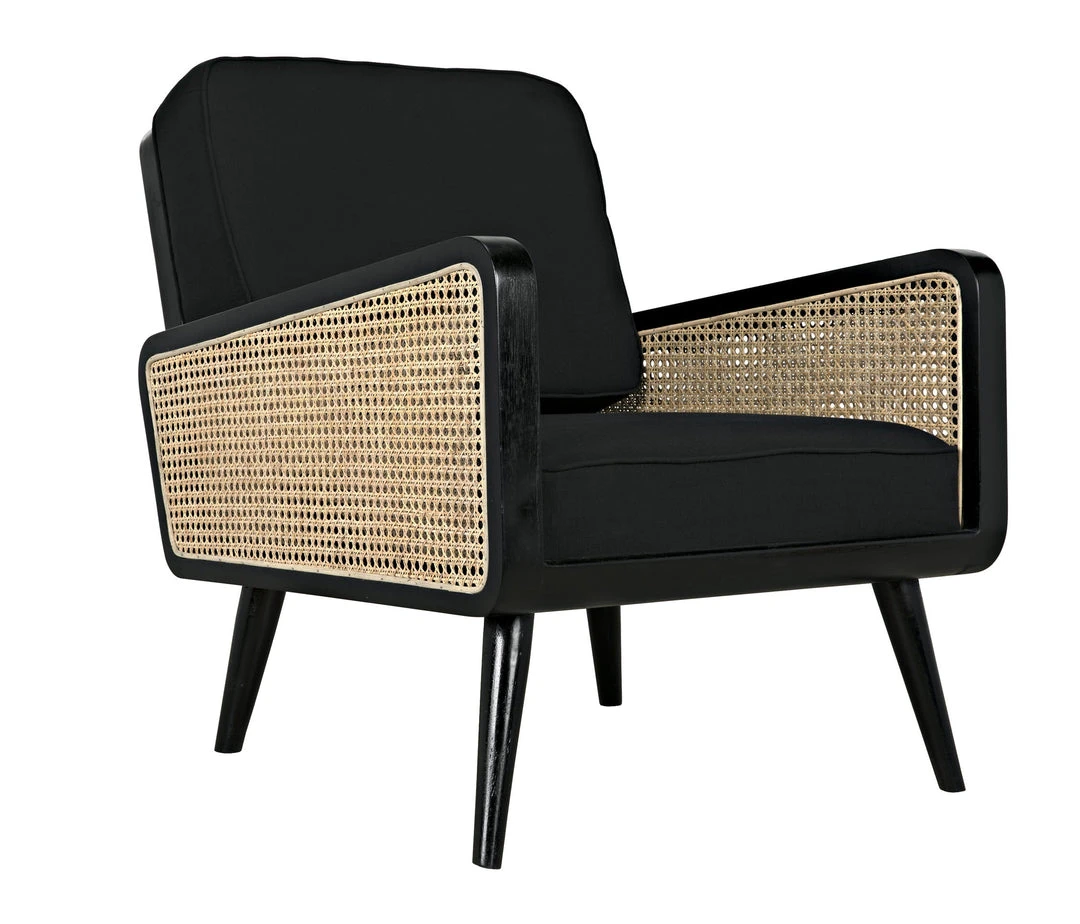 LIVING ROOM Noir Edward Chair, Charcoal Black With Caning 9 LIVING ROOM Noir Edward Chair, Charcoal Black With Caning
