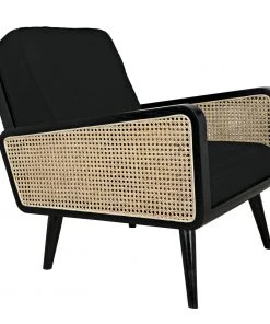 LIVING ROOM Noir Edward Chair, Charcoal Black With Caning 23 LIVING ROOM Noir Edward Chair, Charcoal Black With Caning