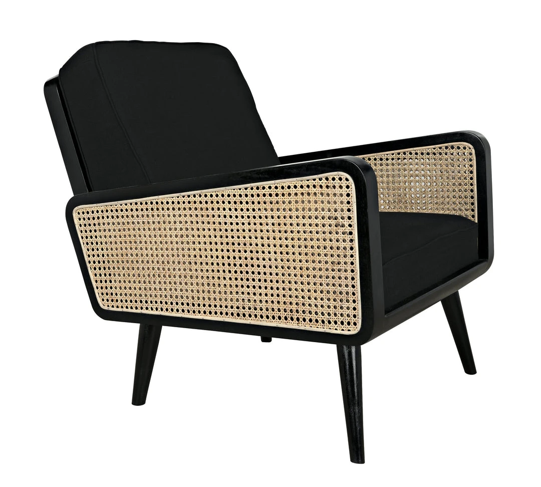 LIVING ROOM Noir Edward Chair, Charcoal Black With Caning 10 LIVING ROOM Noir Edward Chair, Charcoal Black With Caning