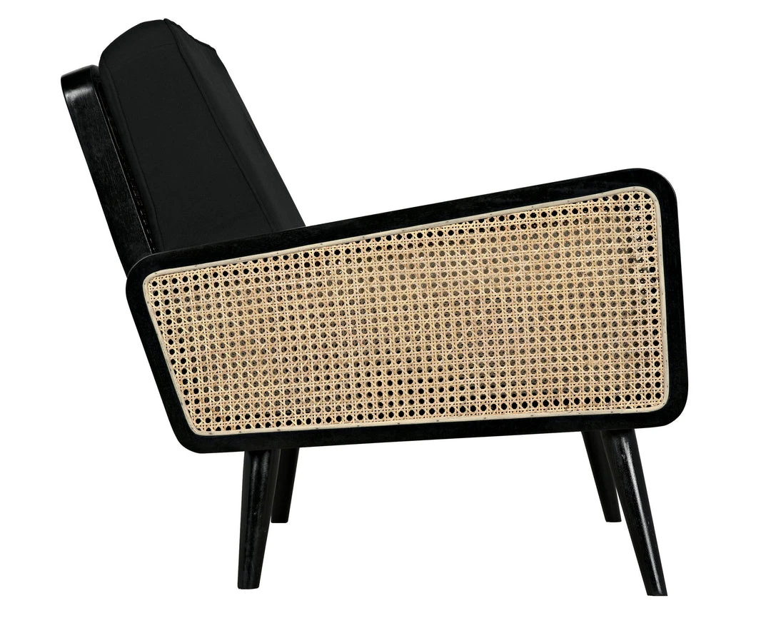 LIVING ROOM Noir Edward Chair, Charcoal Black With Caning 11 LIVING ROOM Noir Edward Chair, Charcoal Black With Caning
