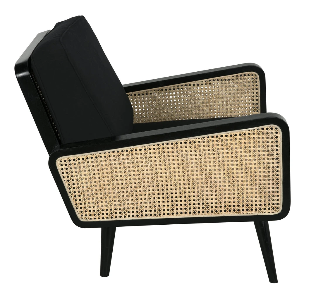 LIVING ROOM Noir Edward Chair, Charcoal Black With Caning 12 LIVING ROOM Noir Edward Chair, Charcoal Black With Caning
