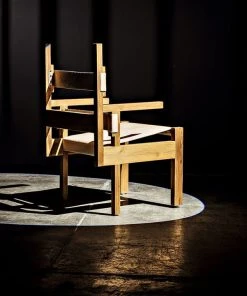 LIVING ROOM Noir Berlin Chair With Leather, Teak